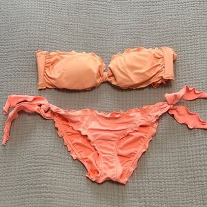 Victoria's Secret Coral Ruffle Bikini